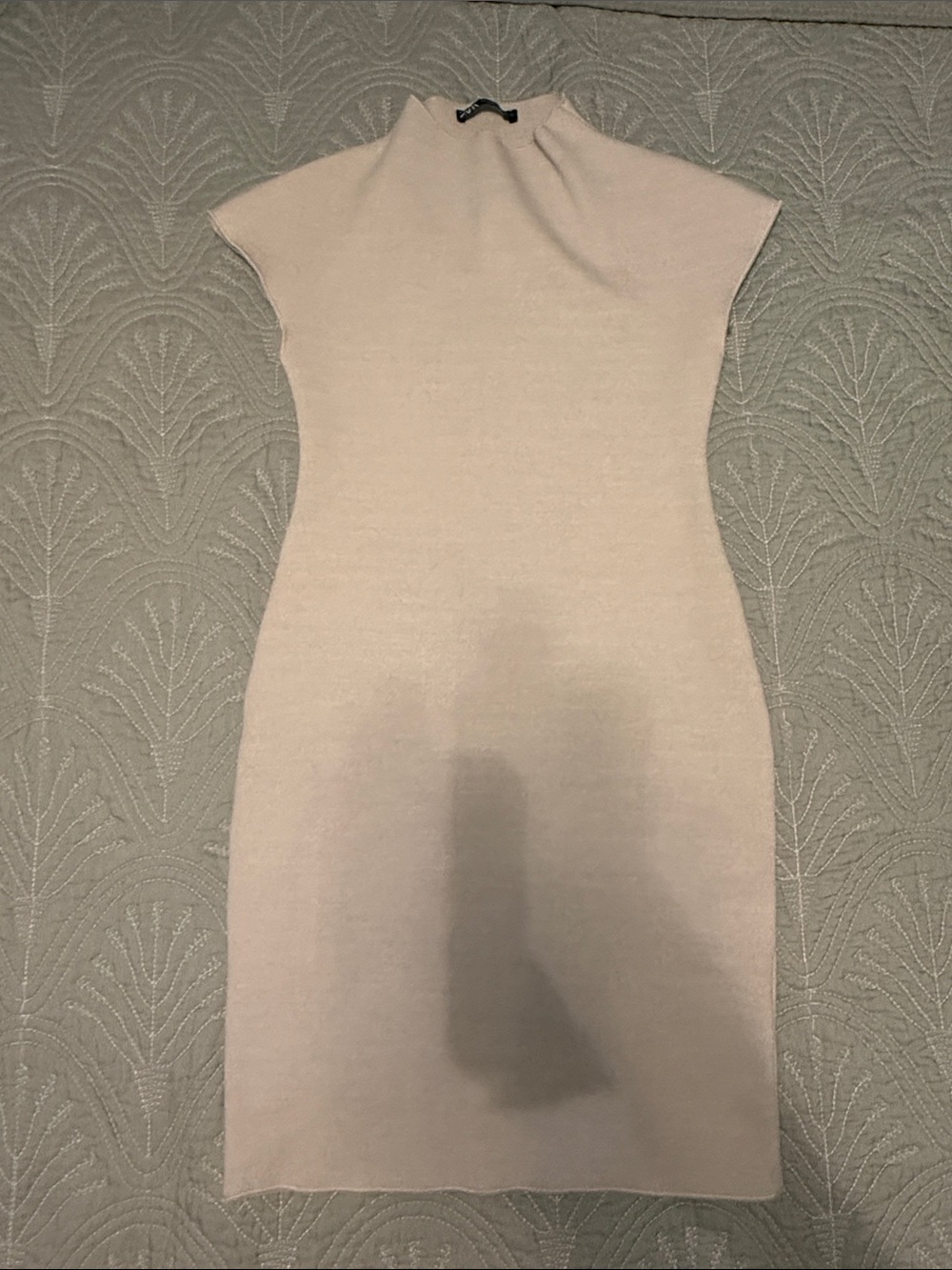 Sleeveless Mock Neck Knit Dress in Light Pink